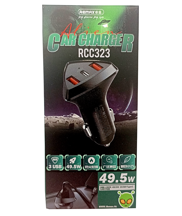 Remax alien 3 series 49,5W 2USB + TYPE-C car char. RCC 323