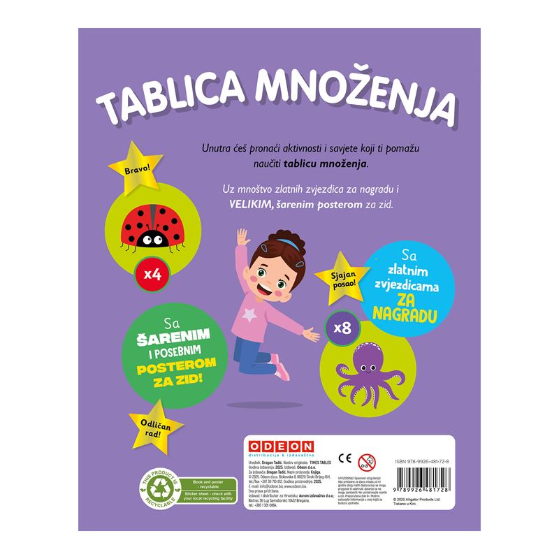 ODE: Tablica množenja - Vježbenica s posterom