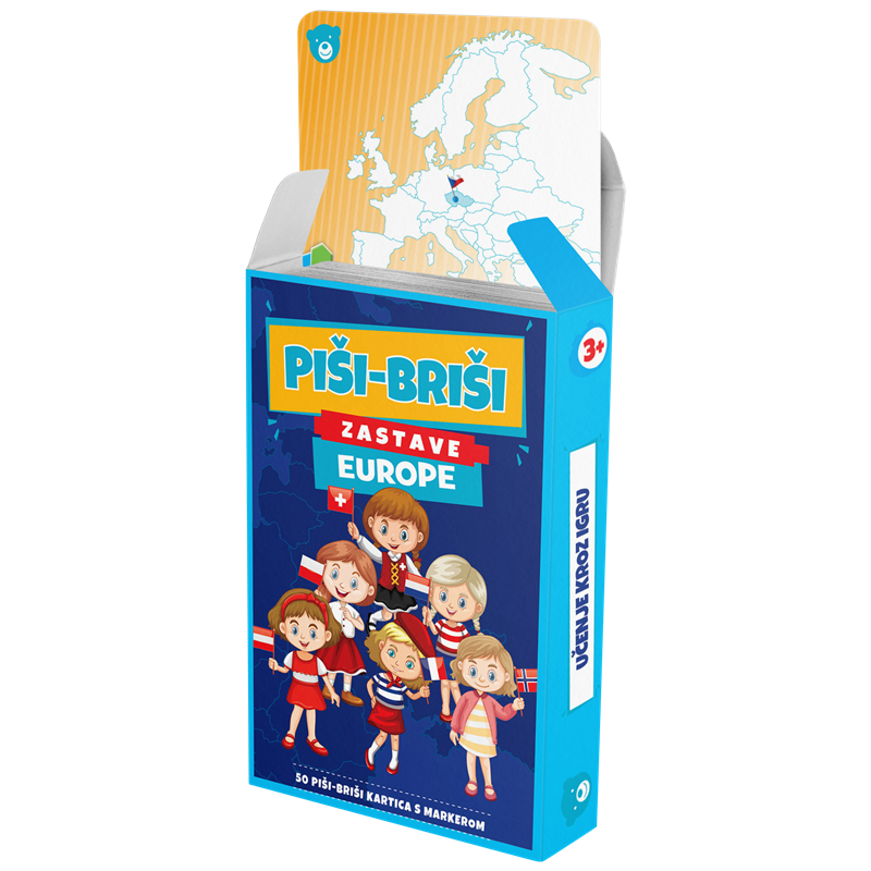 Edukativne karte piši-briši: Zastave Europe+marker