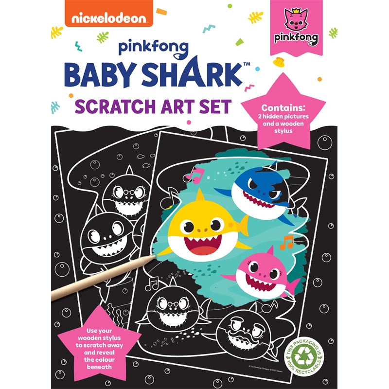 Baby Shark scratch art set