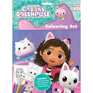 Gabby's dollhouse set za bojanje s bojicama