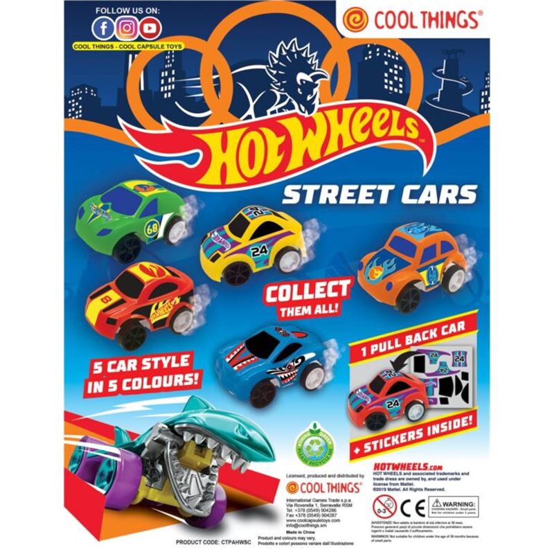 CT: Hot Wheels street cars - 50 mm kapsule