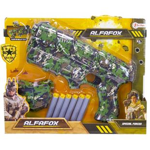 Alfafox pištolj military + 6 spužvastih strelica